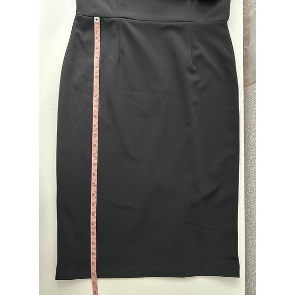 Betsey Johnson Black Sheath Midi Dress with Puff Sleeves - Picture 7 of 8